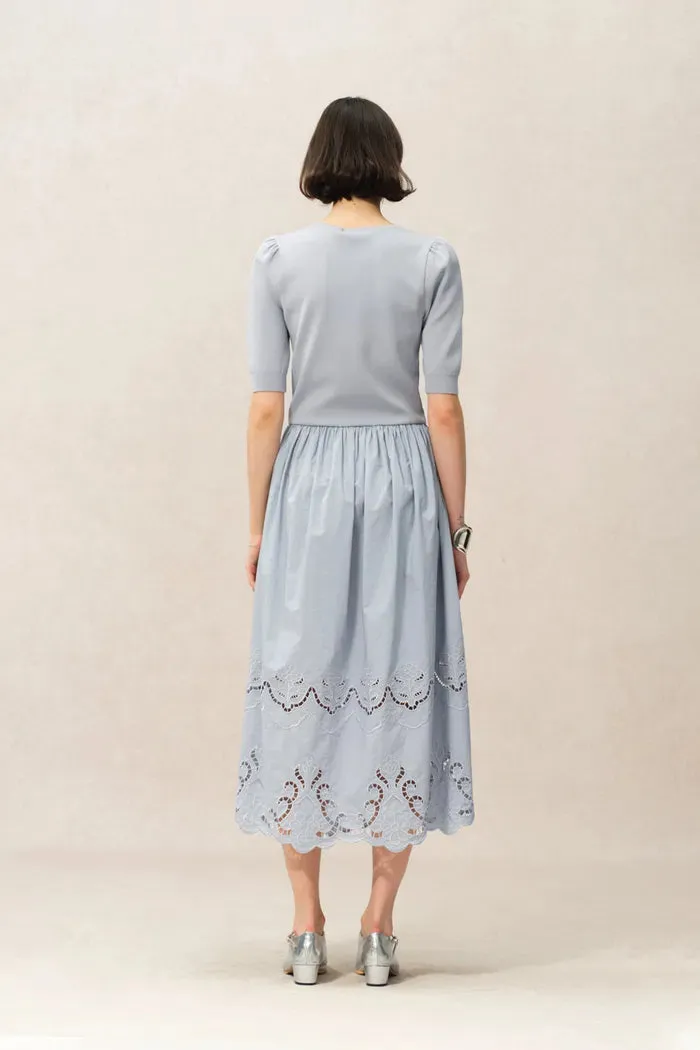 Amy Mixed Fabric Dress in Tencel-Silk and Poplin sold by Fabrique product image thumbnail 2