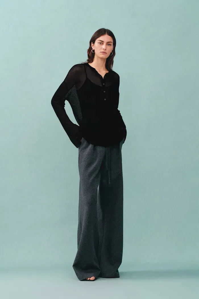 Tracy Semi Sheer Buttoned Blouse in Tencel Silk Knit sold by Fabrique product image thumbnail 4