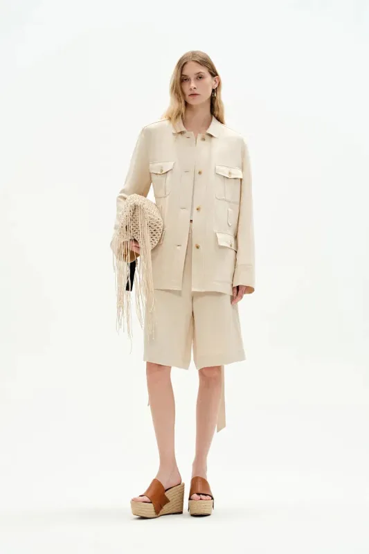 Kai Patch Pocket Jacket in Four-Way Stretch sold by Fabrique