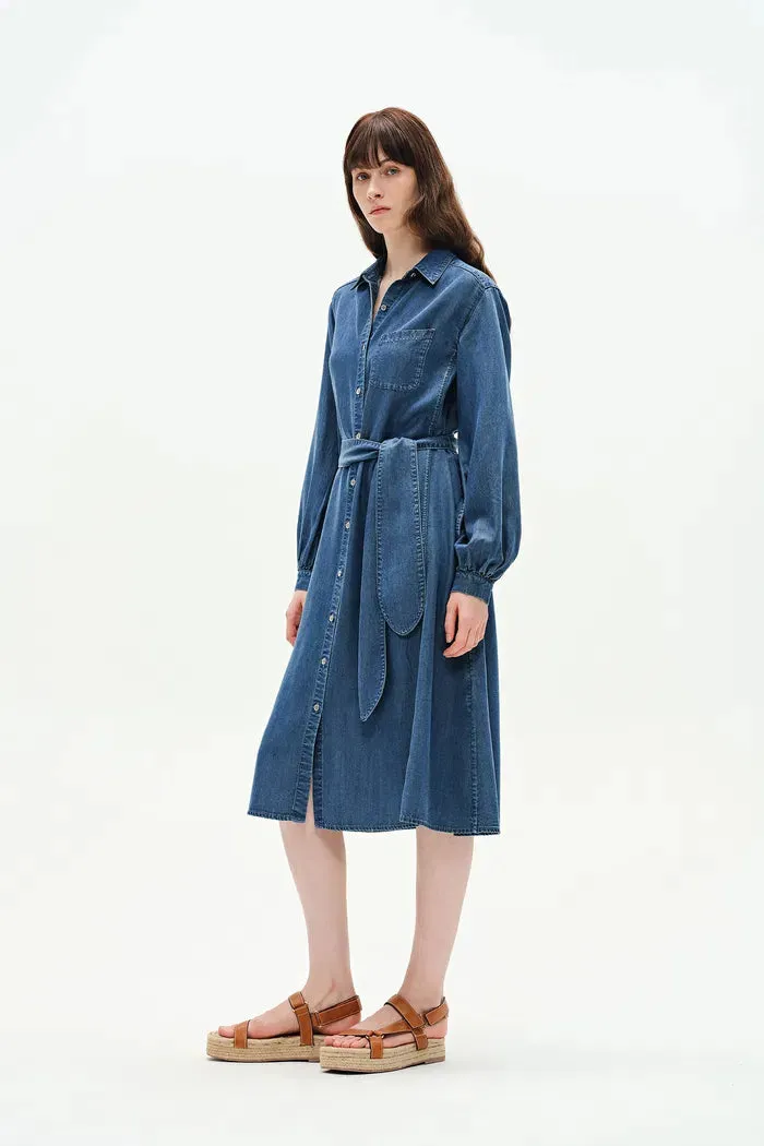 Lia Long Sleeve Dress in Lyocell Denim sold by Fabrique product image thumbnail 4