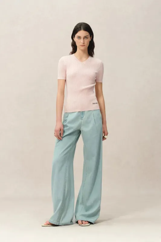 Alexa V Neck Short Sleeve Sweater sold by Fabrique