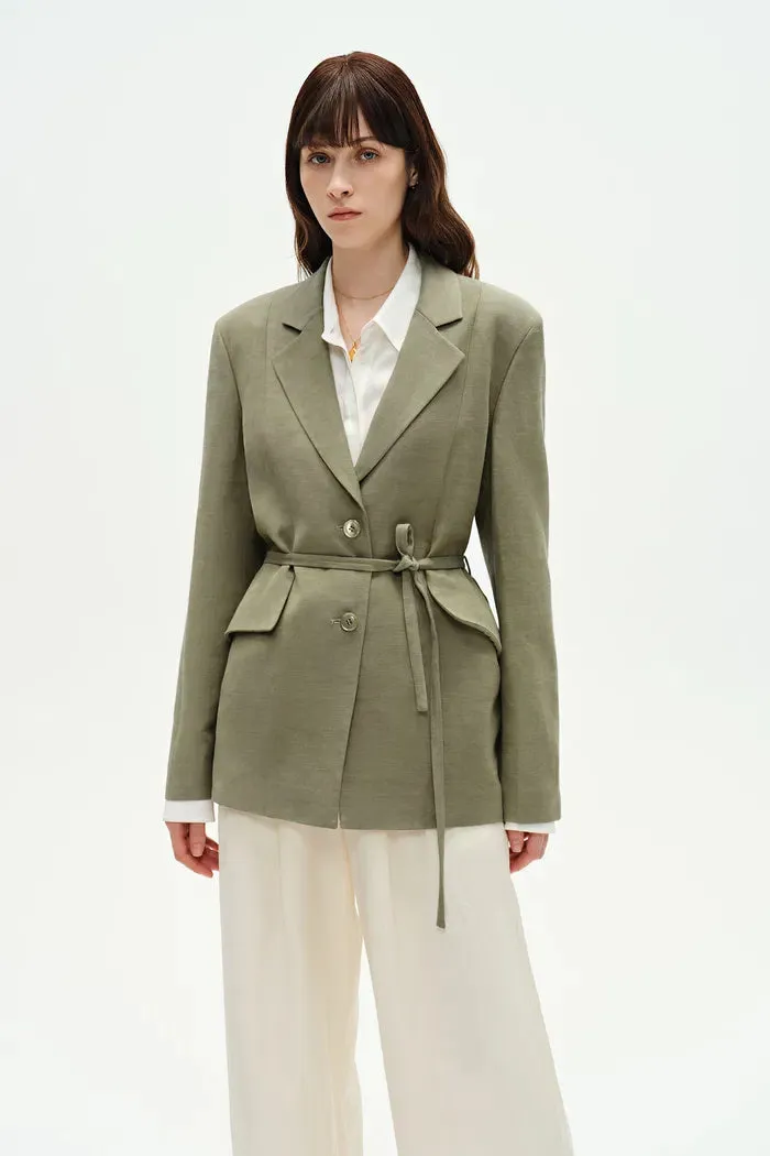 Graf Sage Green Suit Jacket in Linen Blend sold by Fabrique product image thumbnail 2
