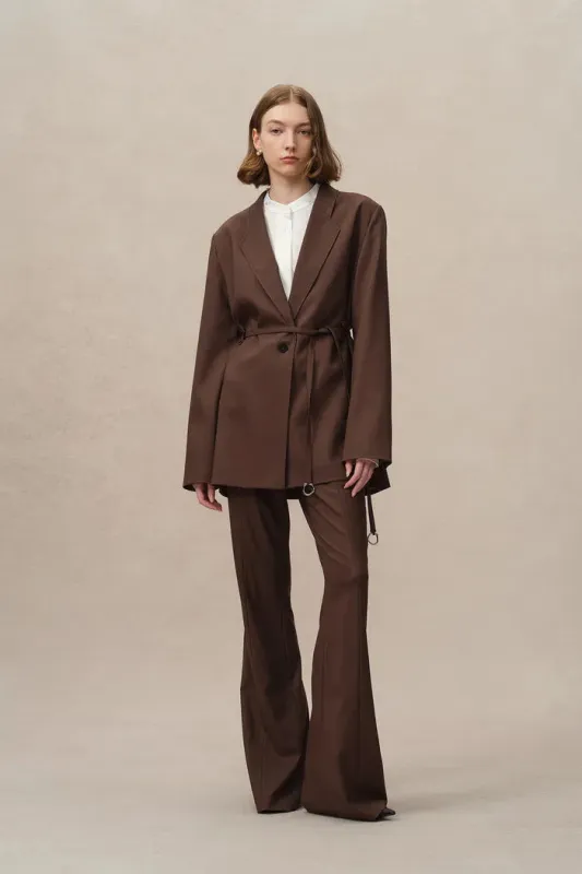 Carol Belted Blazer in Fine Wool made by Fabrique