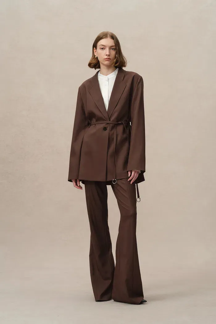 Carol Belted Blazer in Fine Wool sold by Fabrique