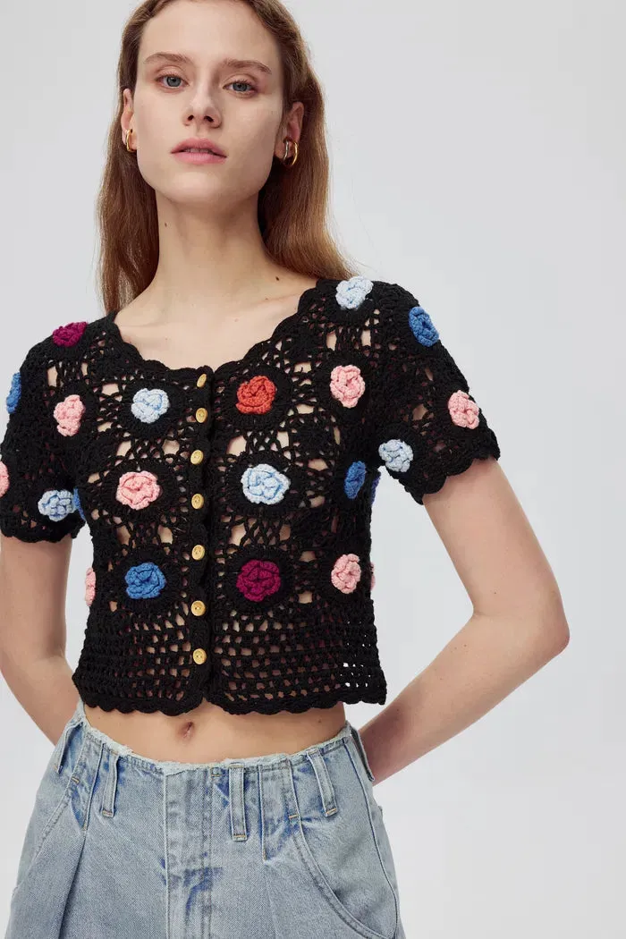 Alice Handcrafted Flora Crochet Top in Cotton Knit sold by Fabrique product image thumbnail 5