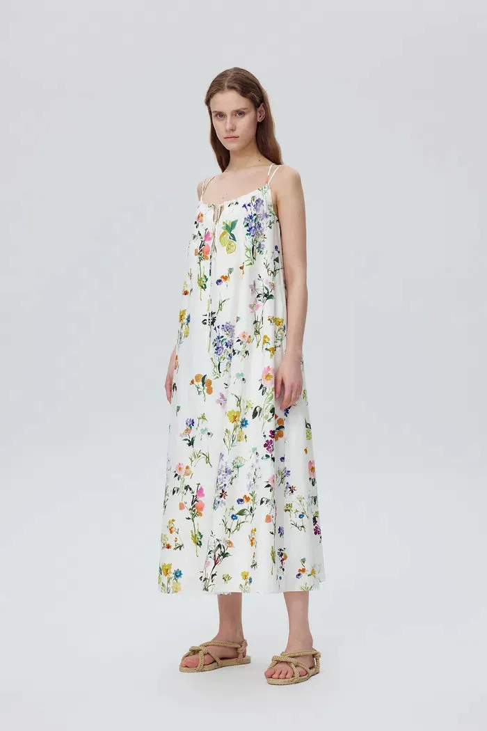 Lucie Flora Print Tie-Waist Dress in Silk Cotton sold by Fabrique product image thumbnail 4