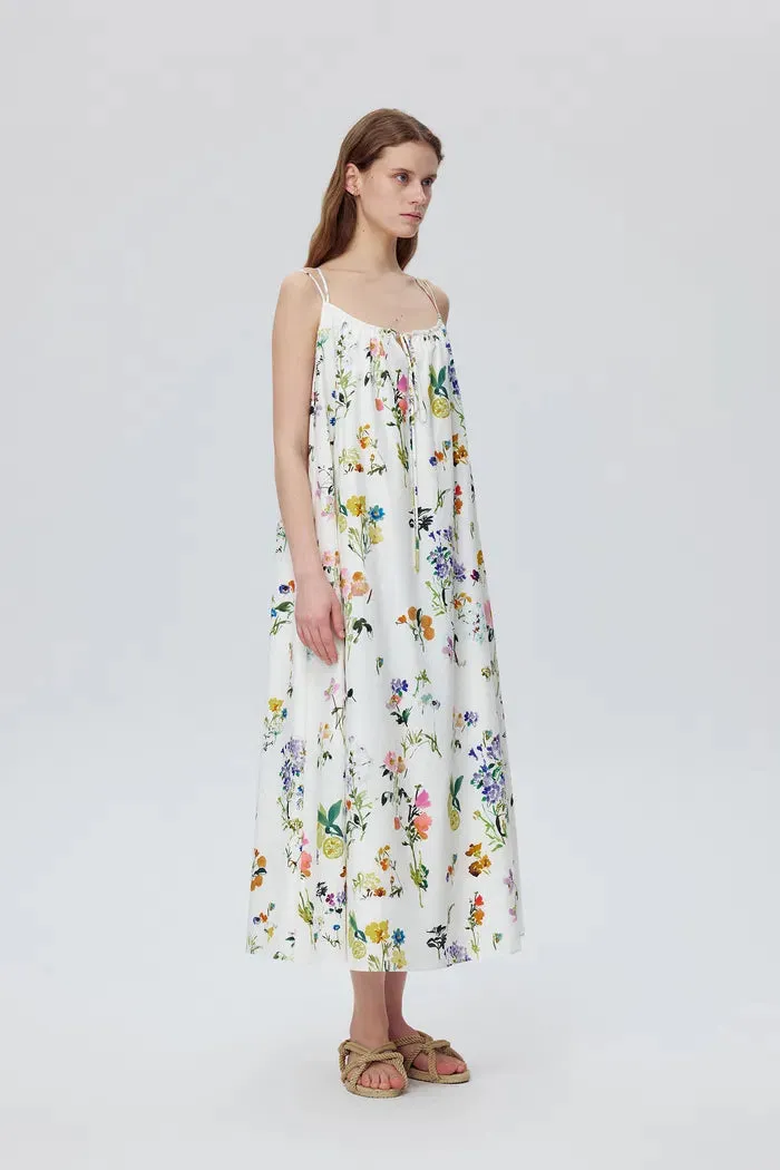 Lucie Flora Print Tie-Waist Dress in Silk Cotton sold by Fabrique product image thumbnail 5
