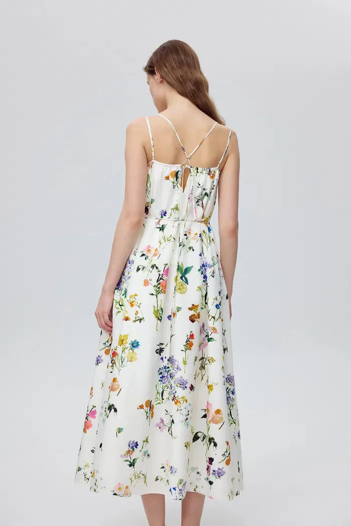 Lucie Flora Print Tie-Waist Dress in Silk Cotton sold by Fabrique product image thumbnail 2