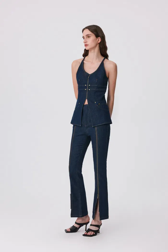 Gus Peplum Vest in Tencel Denim sold by Fabrique product image thumbnail 3