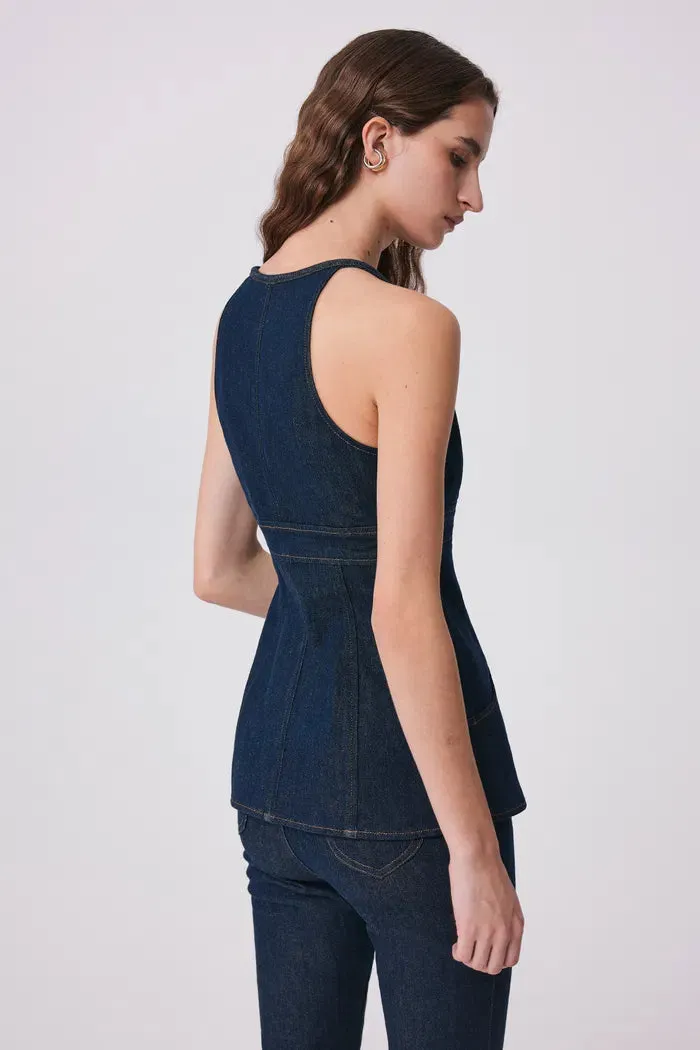 Gus Peplum Vest in Tencel Denim sold by Fabrique product image thumbnail 5
