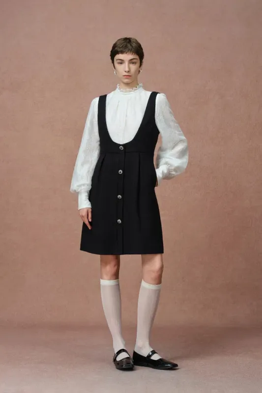 Julie Two Piece Dress in Lace and Tencel-Linen with French Bouclé made by Fabrique