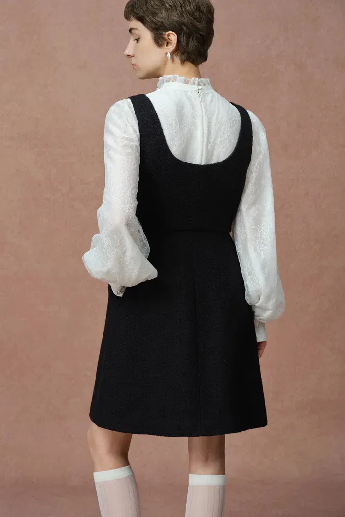 Julie Two Piece Dress in Lace and Tencel-Linen with French Bouclé sold by Fabrique product image thumbnail 2