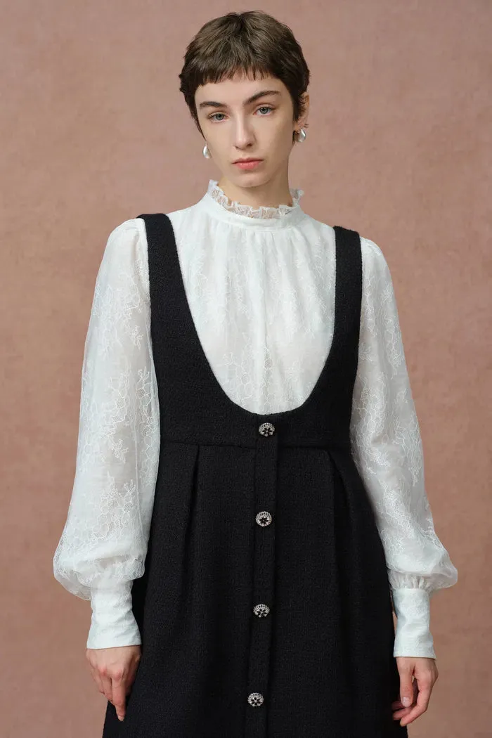 Julie Two Piece Dress in Lace and Tencel-Linen with French Bouclé sold by Fabrique product image thumbnail 3