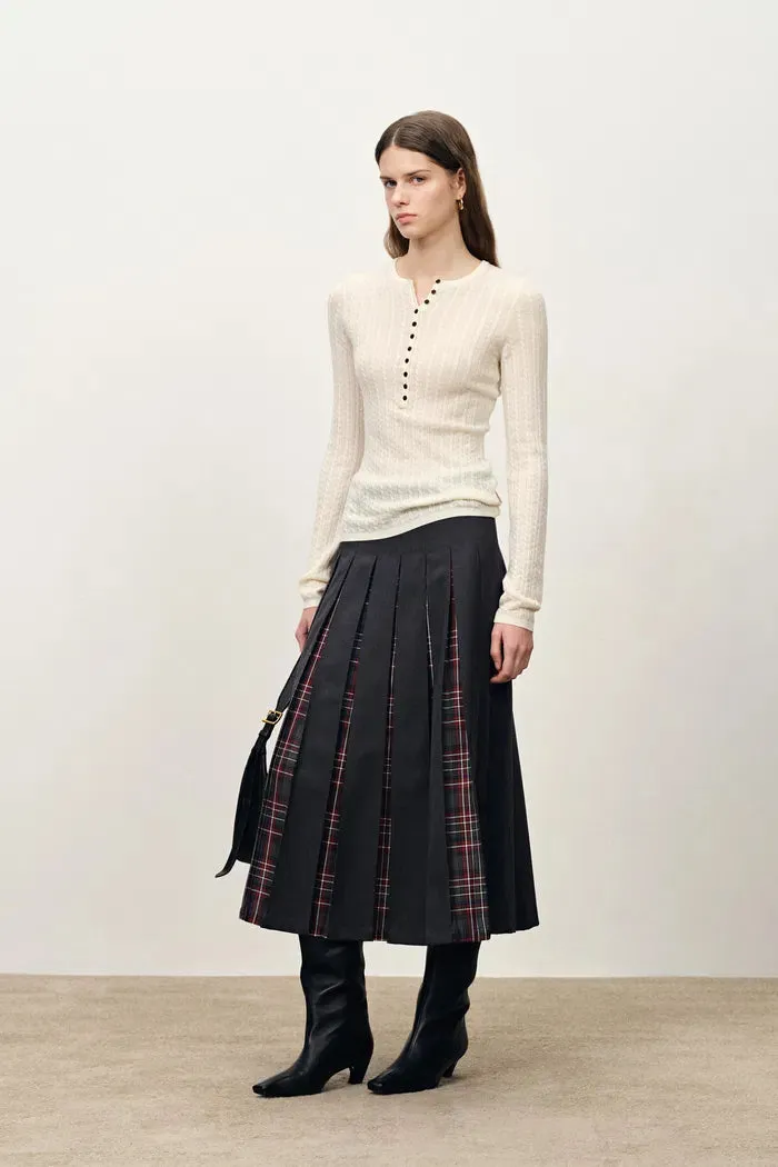Issac Lightweight Long Sleeve Sweater in Merino Wool Cable Knit sold by Fabrique product image thumbnail 3
