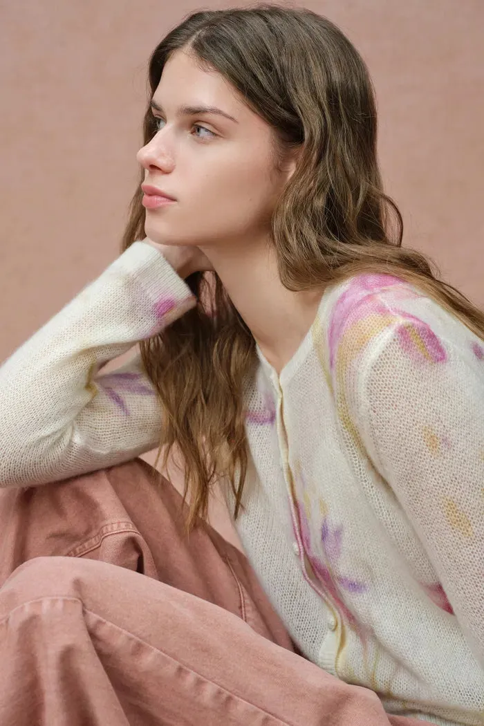 Irida Iris and Lily Print Knit Cardigan in Merino-Mohair Blend sold by Fabrique product image thumbnail 5