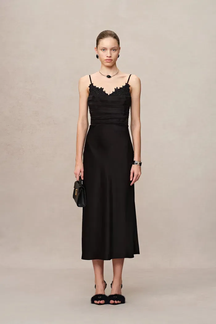 Rosa Lace Panel Slip Dress in Premium Japanese Soalon™ sold by Fabrique product image thumbnail 4