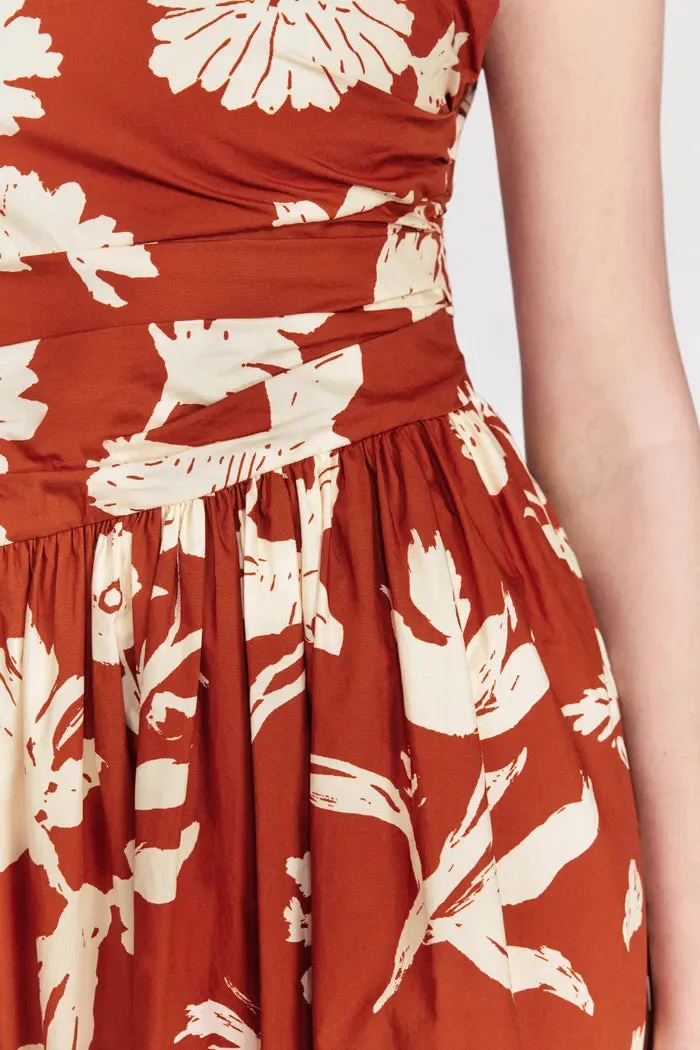 Sienna Asymetrical Strap Flora Print Cami Dress in Matte Cotton sold by Fabrique product image thumbnail 2