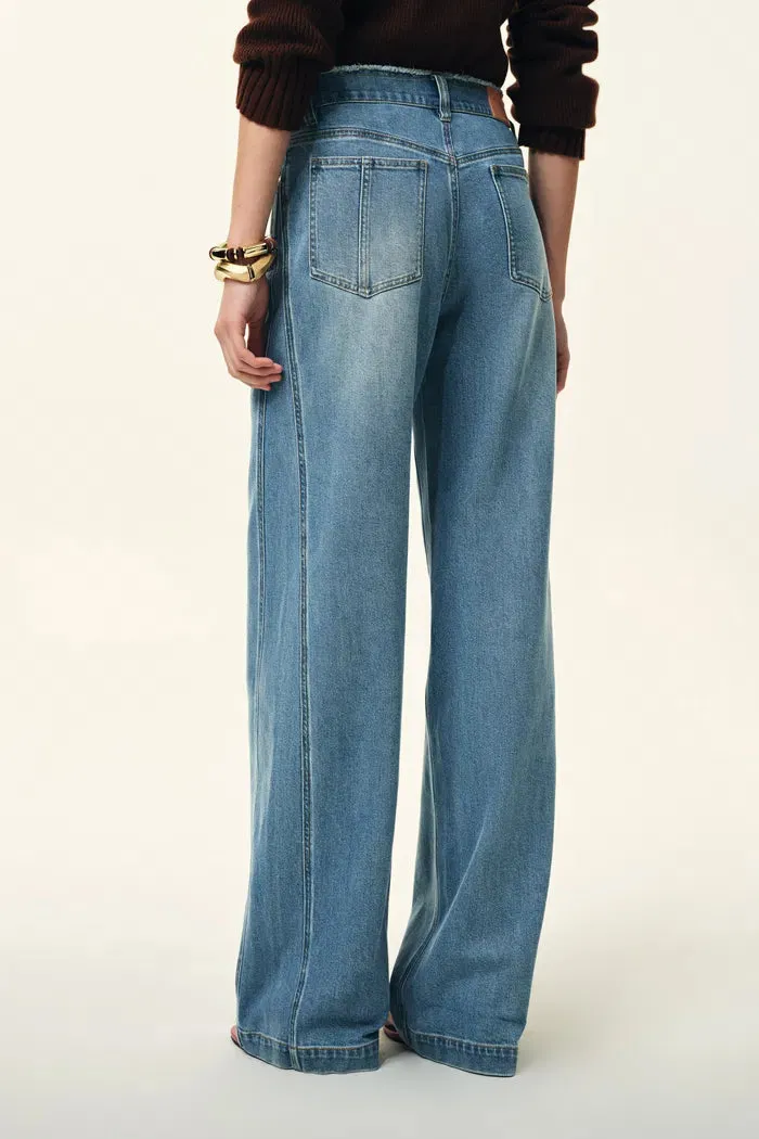 Raven Side Seams Wide Leg Jeans in Lightweight Cotton Denim sold by Fabrique product image thumbnail 4