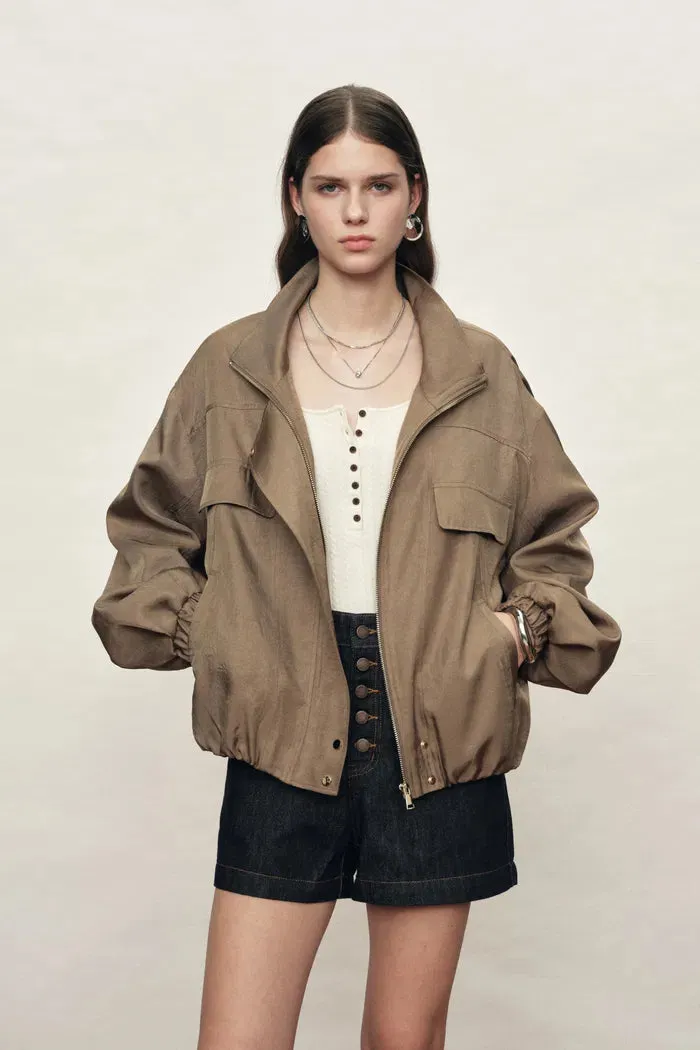 Aurin Bubble Hem Jacket in Satin Acetate sold by Fabrique product image thumbnail 5