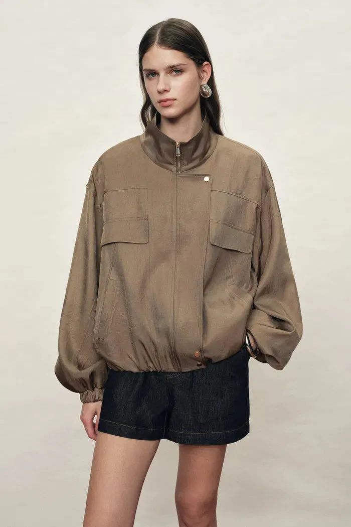 Aurin Bubble Hem Jacket in Satin Acetate sold by Fabrique product image thumbnail 2