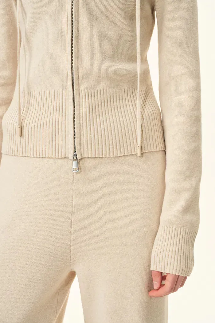 Vivi Fitted Cropped Hooded Knit Cardigan and Pants Matching Set In Merino Wool Blend sold by Fabrique product image thumbnail 5