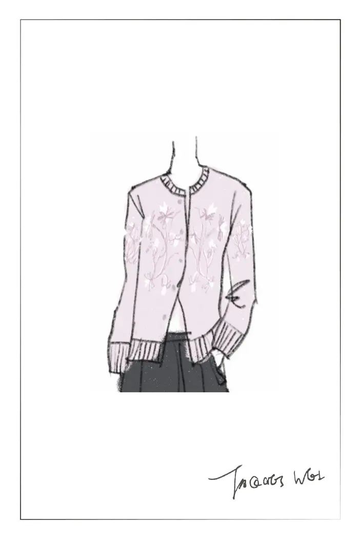 Letitia Hand Embroidered Floral Cardigan in Wool Alpaca Knit sold by Fabrique product image thumbnail 5