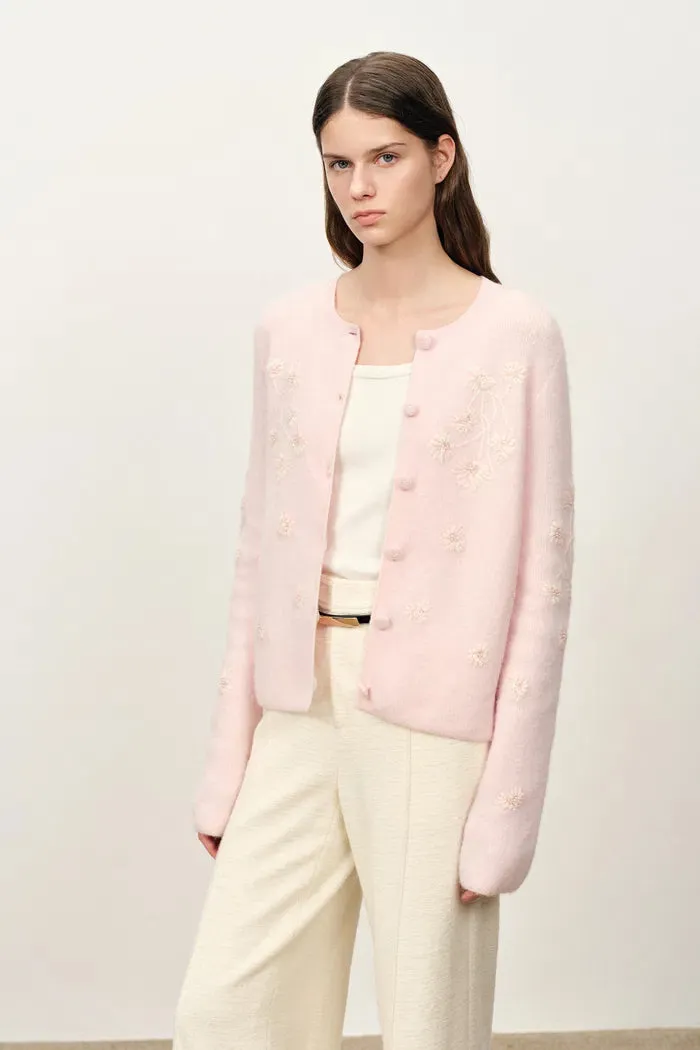 Letitia Hand Embroidered Floral Cardigan in Wool Alpaca Knit sold by Fabrique product image thumbnail 3