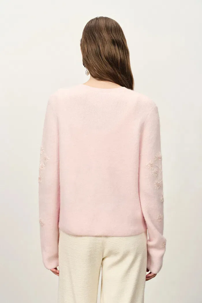 Letitia Hand Embroidered Floral Cardigan in Wool Alpaca Knit sold by Fabrique product image thumbnail 4