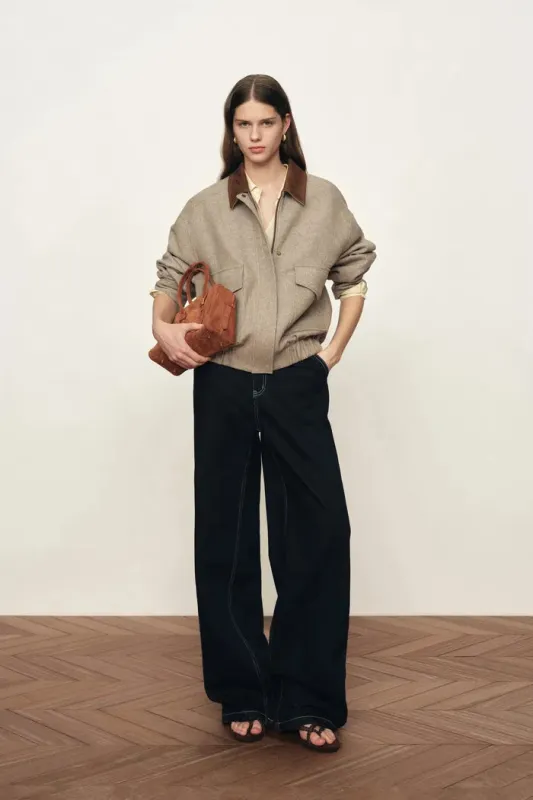 Dakota Tweed Baseball Jacket in Wool sold by Fabrique