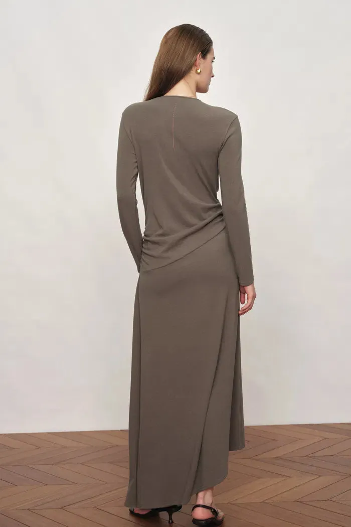 Soren Draped Wrap V-Neck Dress In Stretch Knit sold by Fabrique product image thumbnail 2