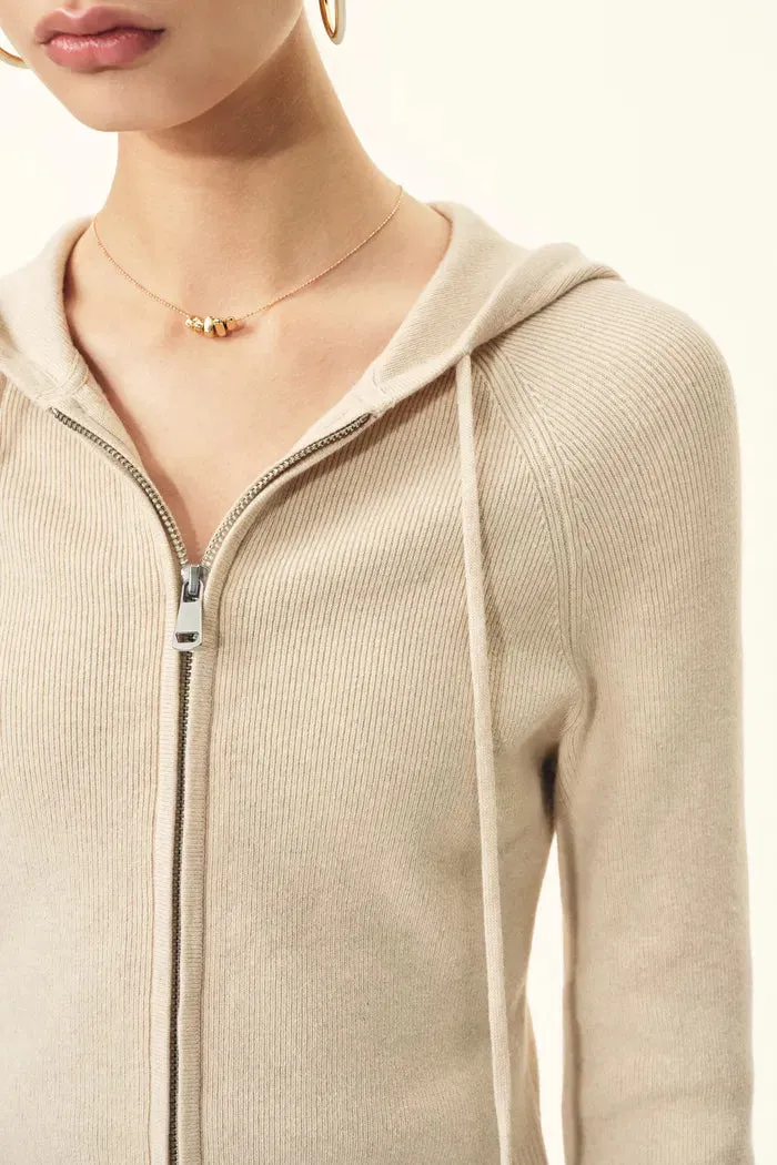 Vivi Fitted Cropped Hooded Knit Cardigan In Merino Wool Blend sold by Fabrique product image thumbnail 5