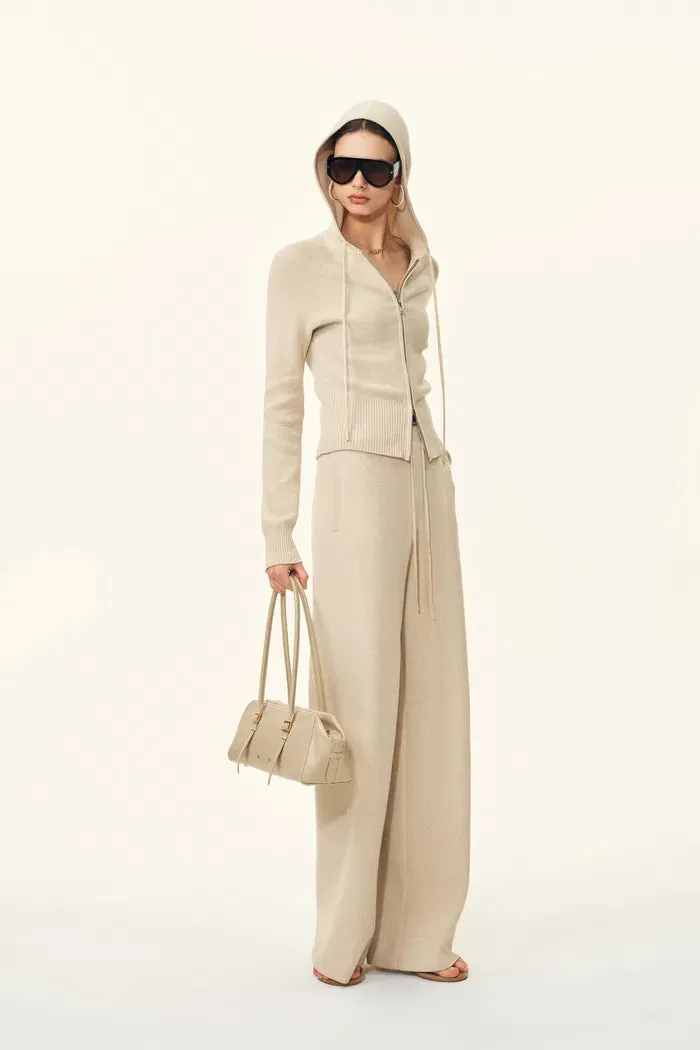 Vivi Fitted Cropped Hooded Knit Cardigan In Merino Wool Blend sold by Fabrique product image thumbnail 3