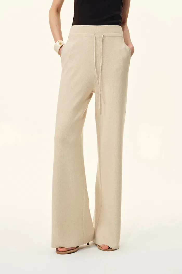 Vivi Drawstring Elastic-Waist Knit Lounge Pants In Merino Wool Blend sold by Fabrique