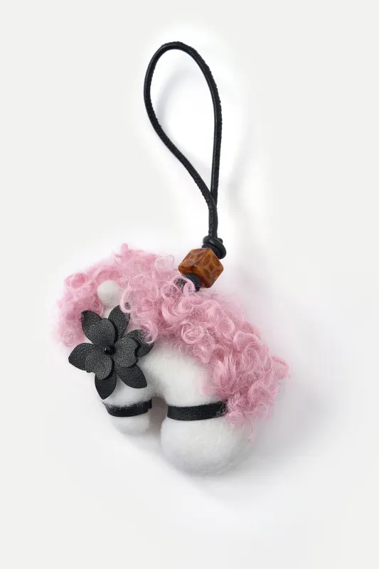 Sita Pony Bag Charm in Wool Felt and Leather sold by Fabrique