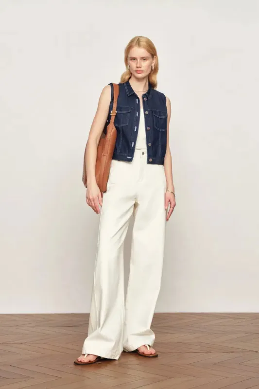 Sloane Tencel Denim Vest Top in Lightweight Cotton Denim made by Fabrique