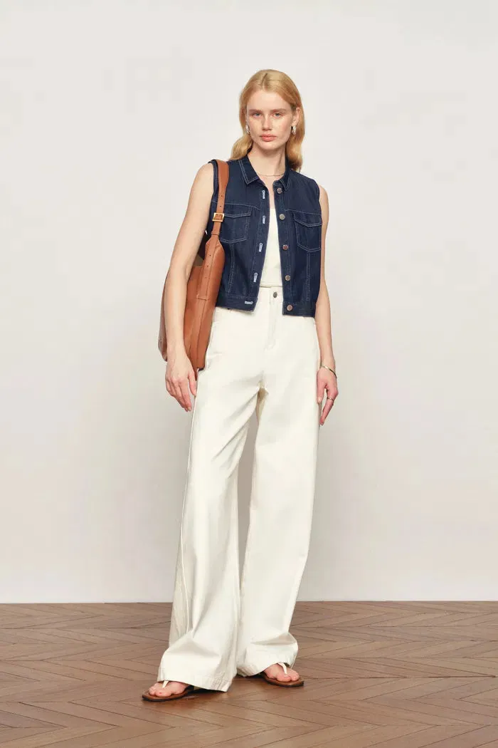 Sloane Tencel Denim Vest Top in Lightweight Cotton Denim sold by Fabrique