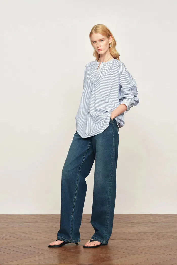 Nia Striped Patchwork Shirt in Cotton Poplin sold by Fabrique product image thumbnail 3