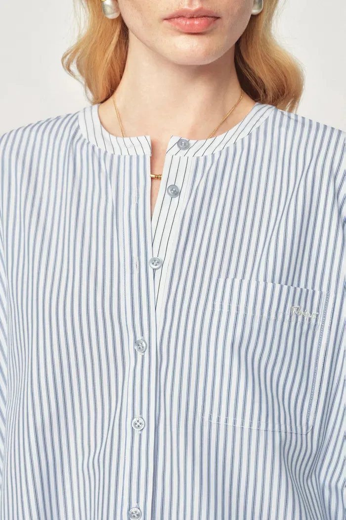 Nia Striped Patchwork Shirt in Cotton Poplin sold by Fabrique product image thumbnail 5