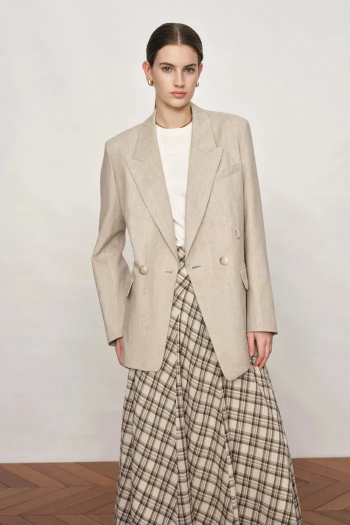 Charlie Deconstructed Asymmetric Double-Belt Blazer in Cotton Linen sold by Fabrique product image thumbnail 2