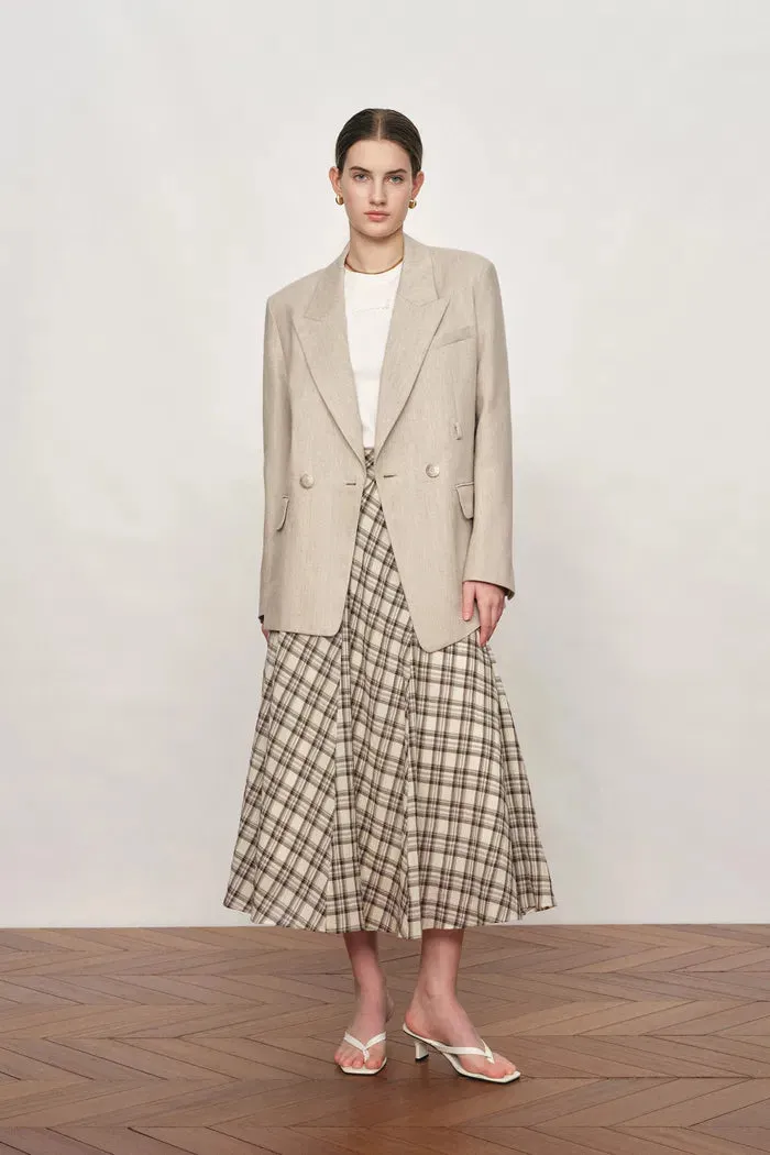 Charlie Deconstructed Asymmetric Double-Belt Blazer in Cotton Linen sold by Fabrique product image thumbnail 3