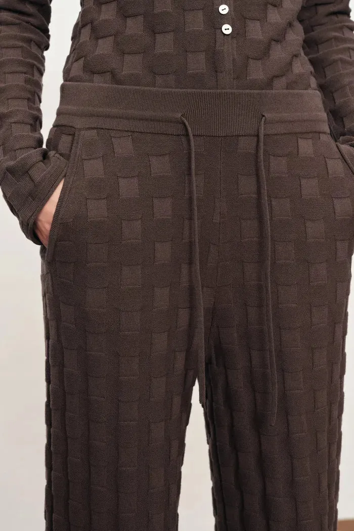 Elowen Plaid Textured Knit Pants in Cotton Blend Knit sold by Fabrique product image thumbnail 5