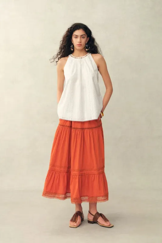 Hazel Halter Neck Sleeveless Top in Cotton sold by Fabrique