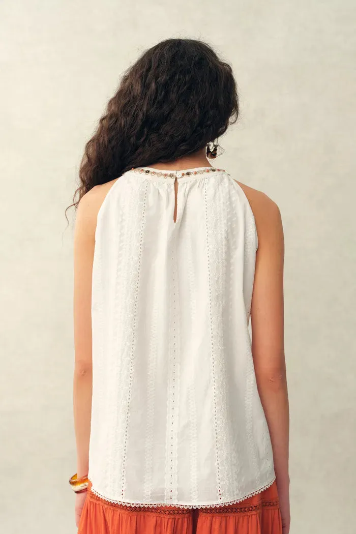 Hazel Halter Neck Sleeveless Top in Cotton sold by Fabrique product image thumbnail 5