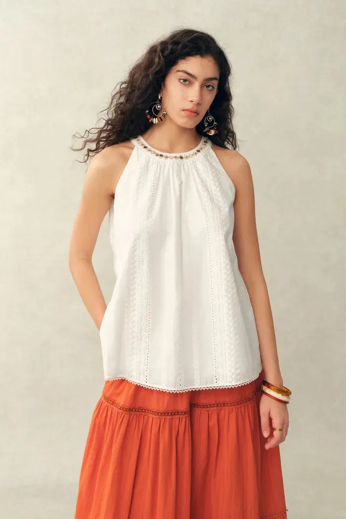 Hazel Halter Neck Sleeveless Top in Cotton sold by Fabrique product image thumbnail 2