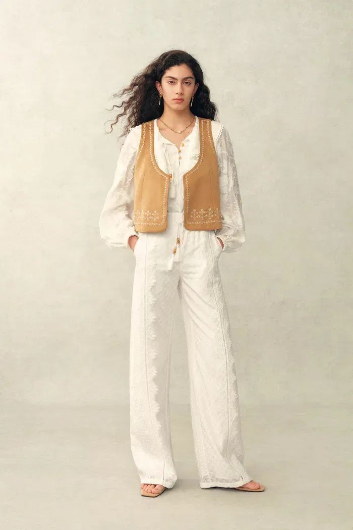 Ava Floral Drawstring Pants in Lace sold by Fabrique product image thumbnail 2