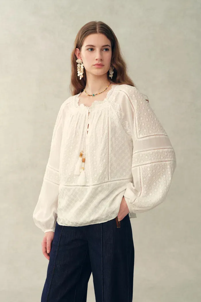 Amaya Puff-Sleeve Long Sleeve Top in Lace sold by Fabrique product image thumbnail 2