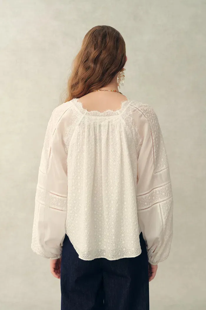 Amaya Puff-Sleeve Long Sleeve Top in Lace sold by Fabrique product image thumbnail 4