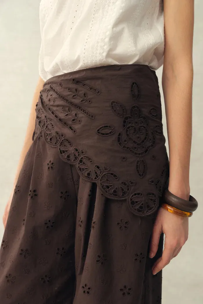 Nina Embroidered Scraf Wrap Pants in Cotton sold by Fabrique product image thumbnail 4