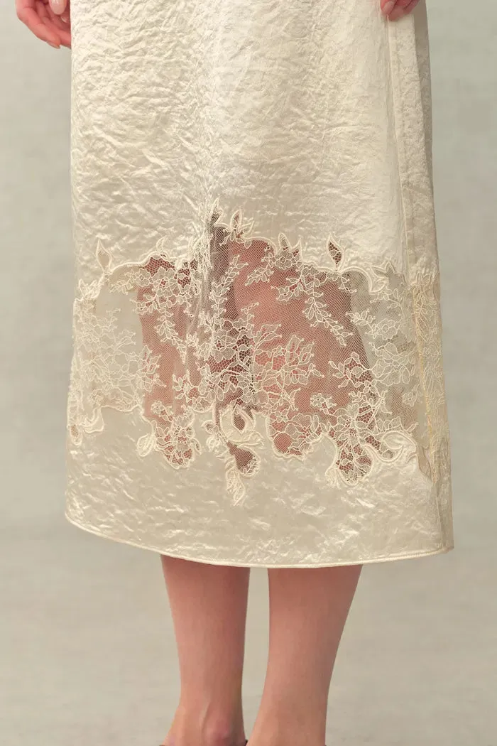 Aurelia Laced Cutout Skirt in Acetate Satin sold by Fabrique product image thumbnail 5