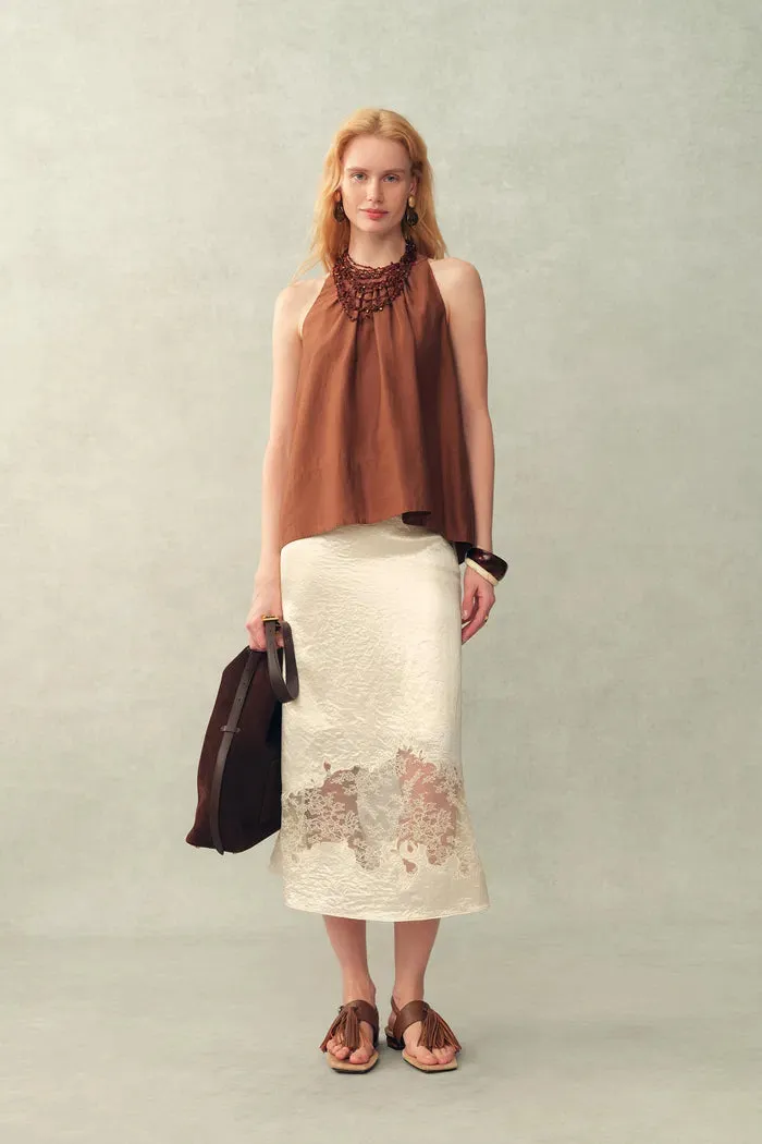 Aurelia Laced Cutout Skirt in Acetate Satin sold by Fabrique product image thumbnail 2